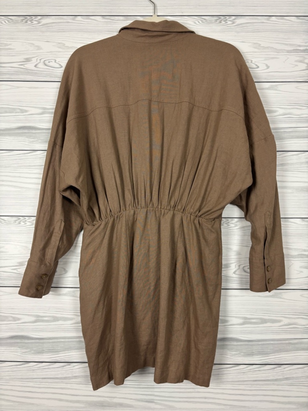 Abercrombie & Fitch Linen Blend Mini Dress Button Down NWT Size Medium Petite - Picture 10 of 10